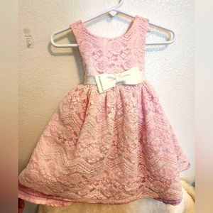 EUC PINK LACE TODDLER NANNETTE DRESS 12 MONTHS